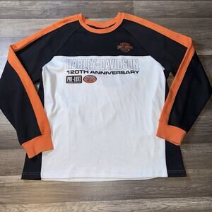 Harley-Davidson 120th Anniversary Long Sleeve Racing Jersey XL Black Orange